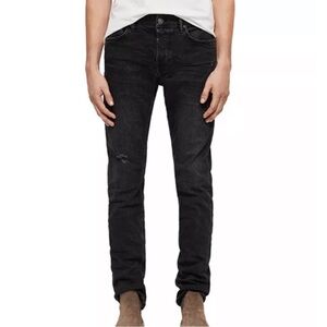 ALLSAINTS Rex‎ Modern Slim Distressed Black Faded Washed 36